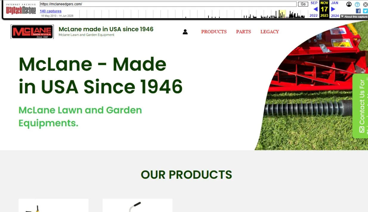 Archived McLane homepage from November 17, 2023